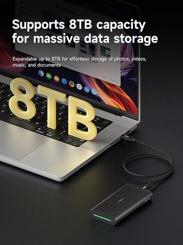 حاوية Hagibis 80 جيجابت في الثانية M.2 NVMe SSD، تبديد حرارة بدون ضوضاء من الألومنيوم والنحاس النقي متوافق مع Thunderbolt 5/4/3/USB4 V2.0 SSD خارجي يصل إلى 8 تيرابايت لمحركات أقراص NVMe 2230/2242/2260/2280 SSD in Saudi Arabia
