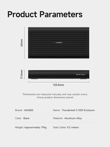 حاوية Hagibis 80 جيجابت في الثانية M.2 NVMe SSD، تبديد حرارة بدون ضوضاء من الألومنيوم والنحاس النقي متوافق مع Thunderbolt 5/4/3/USB4 V2.0 SSD خارجي يصل إلى 8 تيرابايت لمحركات أقراص NVMe 2230/2242/2260/2280 SSD in Saudi Arabia