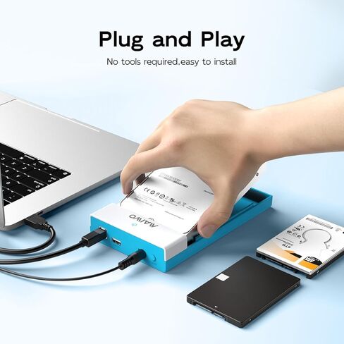MAIWO USB 3.0 External Hard Drive Enclosure for 3.5/2.5 Inch SATA HDD/SSD, with 1X USB2.0 Hub & 12V/2A Power Supply, Supports UASP Acceleration, Tool-Free, Compatible with WD Seagate Samsung PS4 Xbox in Saudi Arabia