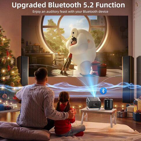Smart Projector with WIFI and Bluetooth, 800ANSI Native 1080P Portable Projector Built-in Apps, Auto Keystone & Electric Focus Movie Projector for Home Theater Compatible with IOS/Android/HD(Gray) in Saudi Arabia