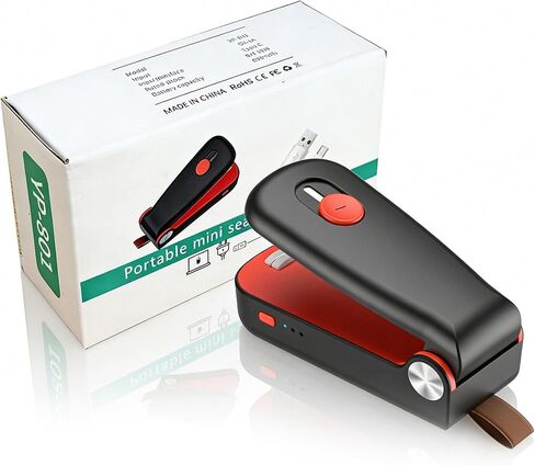 NEATEST Mini Bag Sealer, 2026 Upgraded USB Rechargeable 3 Heat Levels Chip Bag Sealer with Cutter Magnet, 2 in 1 Portable Heat Seal Resealer for Plastic Bags, Snacks & Food Storage (Black) in Saudi Arabia