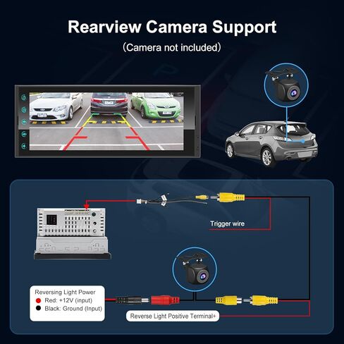 Android Single Din Radio Car Stereo with Wireless Apple CarPlay & Android Auto - 6.9" InCell Touchscreen Car Radio Support Backup Camera, Mirror Link, Bluetooth, GPS, AM&FM, RDS, USB, EQ, SWC in Saudi Arabia