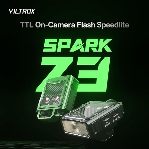 VILTROX Spark Z3 TTL Camera Flash for Sony, GN16 6500K On-Camera Flash Speedlite with 7 Power Levels, 650 Full-Power Flashes, 1s Recycle, 26Ws Output, 3.7V/1800mAh Li-ion Battery, Softbox (Gray) in Saudi Arabia