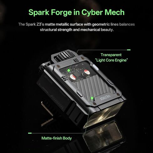 VILTROX Spark Z3 TTL Camera Flash for Sony, GN16 6500K On-Camera Flash Speedlite with 7 Power Levels, 650 Full-Power Flashes, 1s Recycle, 26Ws Output, 3.7V/1800mAh Li-ion Battery, Softbox (Gray) in Saudi Arabia