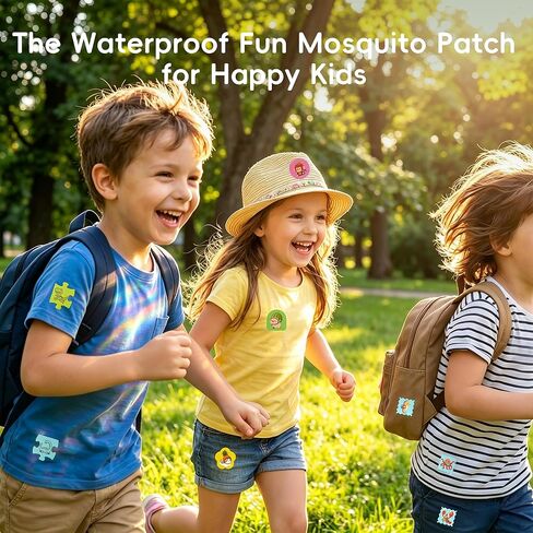 BuggyBands Mosquito Repellent Stickers for Kids – 108 Pack Waterproof PU Mosquito Patches (Dinosaur, Ocean & Fruit Themes) – Plant-Based Essential Oils, DEET-Free – Safe for Toddlers & Children in Saudi Arabia