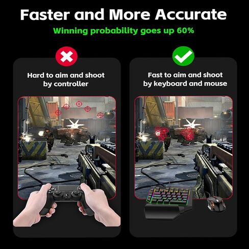 Keyboard and Mouse Adapter for Nintendo Switch/PS4/PS3/Xbox One/Xbox 360 Console Converter - Custom Key Mapping, Plug and Play in Saudi Arabia