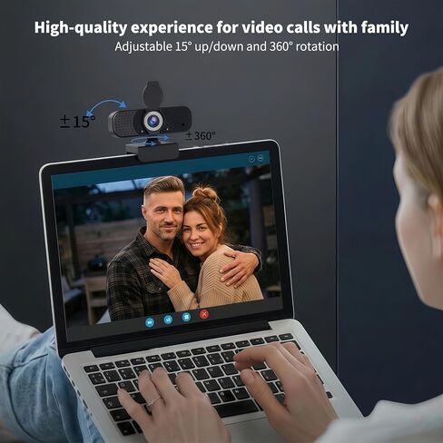 4K Webcam with Autofocus & Tripod, Camera for PC Laptop with Dual Microphone, USB Computer Camera with Low Light Correction, Auto White Balance, Video Camera for Streaming, Meetings, Office, Zoom in Saudi Arabia