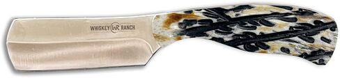 WHISKEY BENT HAT CO. Bullcutter 5 شفرة ثابتة 440C من الفولاذ المقاوم للصدأ 6.5 بوصة الطول الإجمالي مع غمد جلدي (عقيق لؤلؤي) in Saudi Arabia
