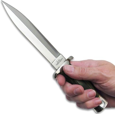 GIL HIBBEN Knives Double Edge Boot Knife with Leather Belt Sheath - 5Cr15 Steel Blade, Pakkawood Handle, Stainless Steel Guard and Pommel, Functional Collectible, for Daily Carry - Length 10 3/8" in Saudi Arabia