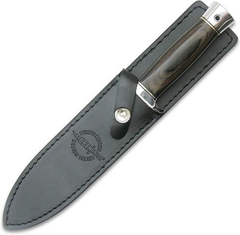 GIL HIBBEN Knives Double Edge Boot Knife with Leather Belt Sheath - 5Cr15 Steel Blade, Pakkawood Handle, Stainless Steel Guard and Pommel, Functional Collectible, for Daily Carry - Length 10 3/8" in Saudi Arabia