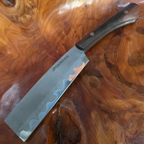 13.6"【Handmade Machete】 Japanese Tradition NATA - FullTang 60HRC High Carbon Steel Blade Ebony Wood Handle with Cowhide Scabbard in Saudi Arabia