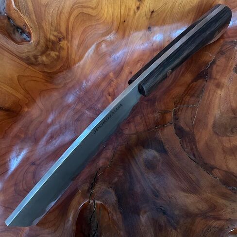 13.6"【Handmade Machete】 Japanese Tradition NATA - FullTang 60HRC High Carbon Steel Blade Ebony Wood Handle with Cowhide Scabbard in Saudi Arabia