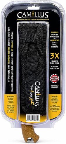Camillus Carnivore XZ 8 "مجموعة سكاكين ذات نصل ثابت مع أداة متعددة، سكين تخييم من الفولاذ المربوط بالتيتانيوم مع غمد in Saudi Arabia