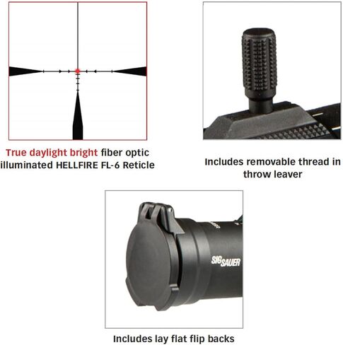 SIG SAUER Tango-MSR LPVO 1-6X24 30mm Tube F2 / المستوى البؤري الثاني Riflescope مع Hellfire مضيئة FL-6 شبكاني - متين مقاوم للماء ومضاد للضباب نطاق بندقية صيد سوداء - أغطية العدسات متضمنة in Saudi Arabia