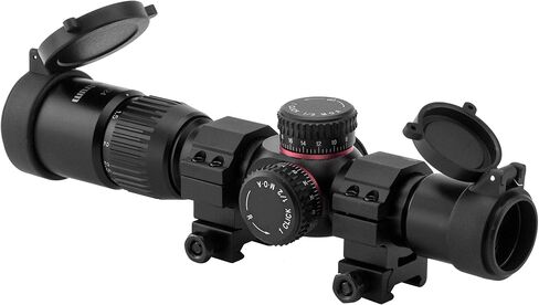 Monstrum G2 1-4x24 نطاق البندقية FFP للمستوى البؤري الأول مع شبكاني BDC المضيء | أسود in Saudi Arabia