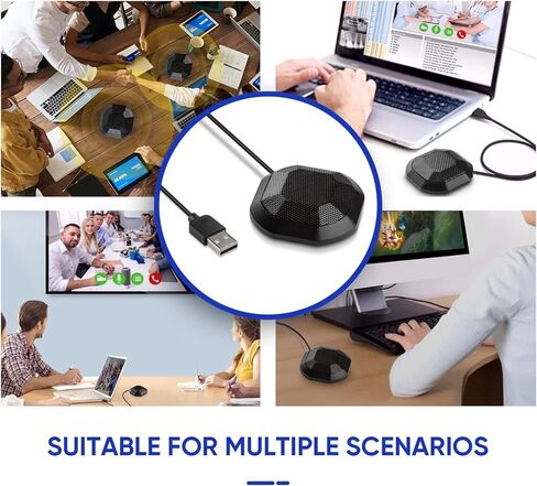 Brrnoo Pc Microphone, USB Microphone with Computer 360° Omnidirectional Sensitivity Desktop USB Mic for Laptop (Plug) in Saudi Arabia