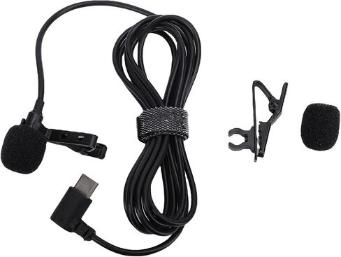 Jectse Lavalier Microphone, USB Type C Wired Lapel Mic with Noise Reduction Chip and Windproof Sponge for Smartphone Recording Video Live Streaming Interview in Saudi Arabia