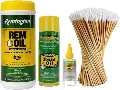 Rem Wipes Oil 60 Wipes, Rem Oil Spray 4 Oz, Rem Oil Squeeze Bottle 1 oz, 100 Pointed Cleaning Swabs in Saudi Arabia