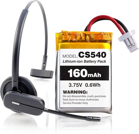 Replacement Battery for Plantronics CS540 C054 Wireless Headset Headphones Repair for PL-86180-01 & 84479-01,86180-01,High Capacity 160mAh in Saudi Arabia