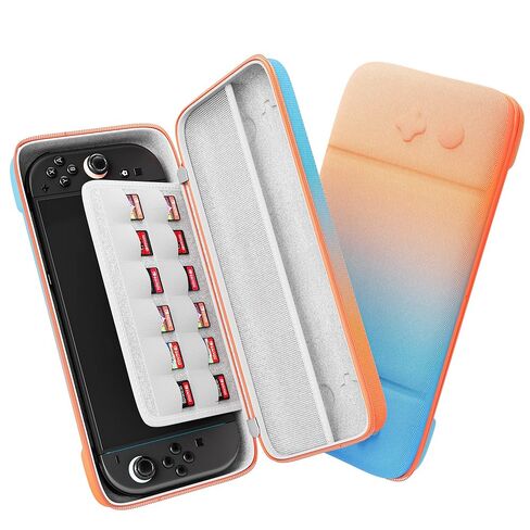 حقيبة حمل كبيرة الحجم من Jomwag لوحدة تحكم نينتندو سويتش 2 مع منظم لتخزين بطاقات الألعاب والملحقات - حقيبة سفر مقاومة للصدمات لأجهزة التحكم سويتش 2 والشاحن والأشرطة، رمادي (كبير) in Kuwait