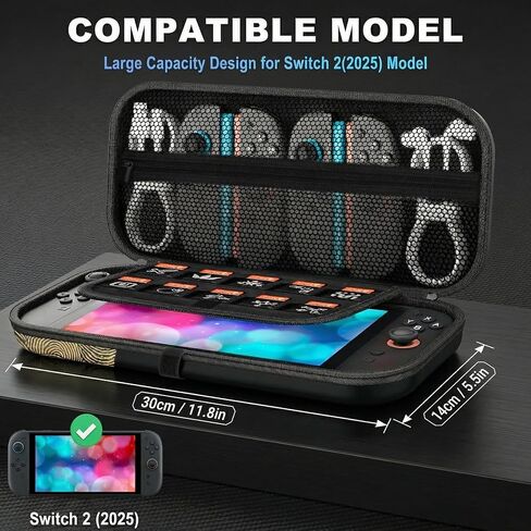 WmGlymthor Carrying Case for Nintendo Switch 2 (2025), Hard Shell Travel Bag with 10 Game Card Slots, Portable,Theme Zipper, Black in Saudi Arabia