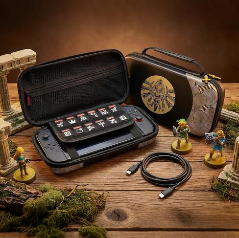 WmGlymthor Carrying Case for Nintendo Switch 2 (2025), Hard Shell Travel Bag with 10 Game Card Slots, Portable,Theme Zipper, Black in Saudi Arabia