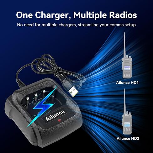 Retevis Ailunce HD1 HD2 Walkie Talkie Charger, Original Charging Base, USB-C Desktop Charger, Compatible with Ailunce HD1 HD2 Walkie Talkie and Battery(1 Pack) in Saudi Arabia