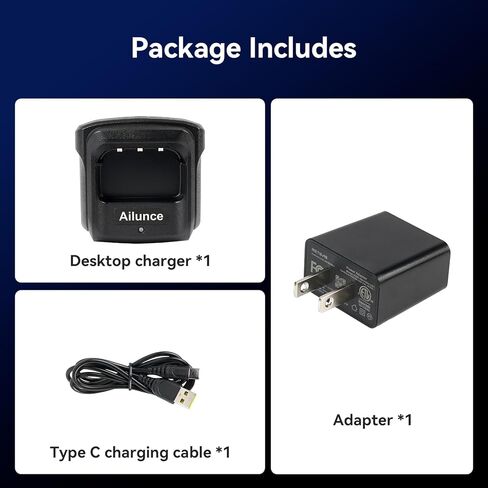 Retevis Ailunce HD1 HD2 Walkie Talkie Charger, Original Charging Base, USB-C Desktop Charger, Compatible with Ailunce HD1 HD2 Walkie Talkie and Battery(1 Pack) in Saudi Arabia