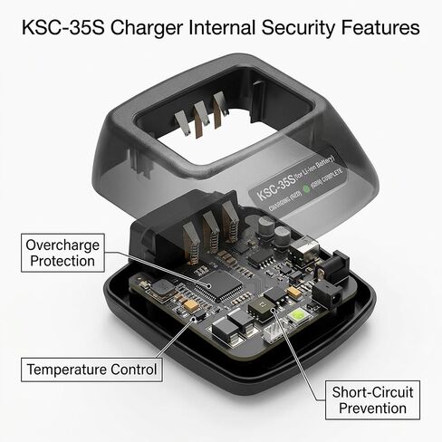 KSC-35S Rapid Charger for Kenwood Radio, Fast Battery Charger with AC Adapter & DC 12V/24V Car Charger, Compatible with TK-2400 TK-3400 NX-1300 NX-1200 KNB-45L KNB-65L Two Way Radior in Saudi Arabia