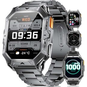 TX1 Military Smart Watch for Men, 1000mAh 80 Days Long Battery, 2.13'' AMOLED Smartwatch, 100+ Sport Mode/IP68 Waterproof Fitness Tracker, Rugged Smart Watch for Android iOS Compatible in Saudi Arabia