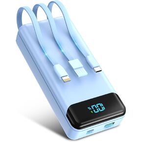 Portable Charger 40000mAh Power Bank - PD 22.5W Fast Charging Battery Pack, Built-in Cable Phone Charger 4 Output 3 Input, Compatible with iPhone 16 15 14 13 Android Samsung in Kuwait