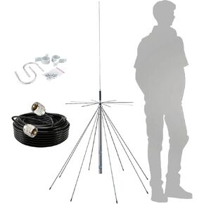 Outdoor Police Scanner Antenna for House, 2m 70cm GMRS Discone Antennas for Scanner Ham Radio, Good for CB FM HF SDR adsb 978/ 1090MHZ VHF UHF, Longer Range, 25-3000MHz/ UHF Female in Saudi Arabia