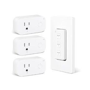 BN-LINK Mini Wireless Remote Control Outlet Switch Power Plug In for Household Appliances, Wireless Remote Light Switch, LED Light Bulbs, White (1 Remote + 3 Outlet) 1250W/10A in Saudi Arabia