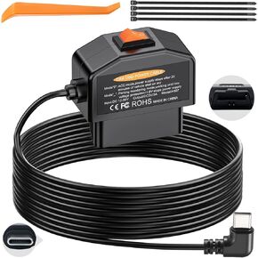 Dash Cam Hardwire Kit USB C, OBD2 to Type-C Adapter Hardwire Kit with 24/7 Parking Mode, Low Voltage Protection (11.6V/23.4V) with 2 Modes Switch, Acc Detection, Plug and Play Continuous Recording in Kuwait