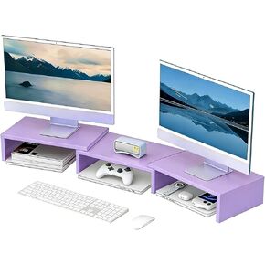 Desk Organizers and Accessories, Dual Monitor Stand Riser, Monitor Desk Shelf for Desktop Organization (Black) in Saudi Arabia