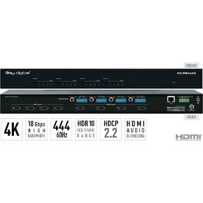 محول مصفوفة HDMI 4x4 4K 18G مع تحويل صوت مستقل، صوت متوازن غير متوازن ودمج الصوت من PCM التناظري L/R - KD-MS4x4G in Kuwait