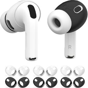 (6 أزواج) غطاء أذن لـ AirPods Pro 3 [مناسب للحافظة]، غطاء أذن من السيليكون الناعم AirPod Pro 3 مضاد للانزلاق ملحقات Air Pod pro 3 متوافقة مع AirPods Pro 3rd Gen Earbuds 2025 (أسود وأبيض) in Kuwait