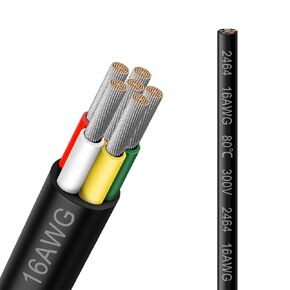 سلك كهربائي بمقياس 14، 4 موصلات، 33FT 14AWG كابل نحاسي مطلي بـ 4 أسلاك PVC أسود مجدول، كابل تمديد سلك 14/4 لإضاءة مصباح LED، السيارات، مكبر الصوت، الصوت، الطاقة إلخ. in Kuwait