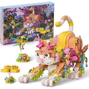 JOJO&Peach Creator 3 in 1 Flower and Cat Animal Toy Building Set, STEM Toy for Kids 10-12, Collectible Building Toy, Creative Gifts for Kids & Adults, Boys & Girls Age10 11 12+(1038 Pieces) in Kuwait