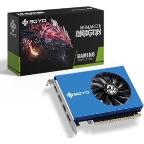 بطاقة رسومات SOYO Geforce GT 730، 4 جيجابايت DDR3 64 بت 4xHDMI 2.0B 4K شاشات رباعية شاشات متعددة، PCI-E x8 2.0 وحدة معالجة الرسومات للتبريد بمروحة واحدة لجدار الفيديو، ودمج العرض، وتداول ومراقبة الأسهم in Kuwait