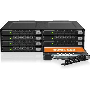 ICY DOCK ToughArmor MB998V4P-B 8-Bay U.2/U.3 NVMe SSD PCIe 4.0 Mobile Rack for a Single 5.25" Drive Bay (4 x SlimSAS 8i SFF-8654) in Saudi Arabia