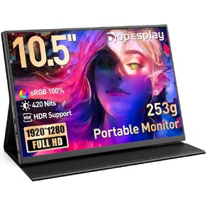 شاشة Dopesplay المحمولة، شاشة سفر مقاس 15.6 بوصة FHD 1080P IPS لأجهزة الكمبيوتر المحمول، حامل مغناطيسي قابل للطي وحقيبة حمل متضمنة، موسع شاشة USB-C لأجهزة الكمبيوتر المحمول Mac PC Phone Xbox PS4/5 Switch in Kuwait