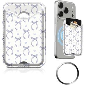 Compatible with Magsafe Wallet Magnetic Phone Card Holder for Phone Case, Cute Leather Stronger Magnetic RFID Phone Wallet for Women Men Black White Checkerboard in Saudi Arabia