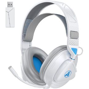 Wireless Gaming Headset with mic for PS5, PS4, PC, Switch, Mac - 2.4GHz Bluetooth Gaming Headphones Wireless, 20ms Ultra Low Latency,50-Hour Battery for All-Day Play, Headset for Gamers,White in Saudi Arabia