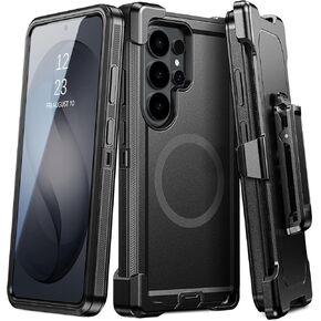 DUEDUE for Samsung Galaxy S26 Ultra Case with Belt Clip Holster, Heavy Duty Protection Galaxy S26 Ultra Case Magnetic[Compatible with Magsafe], Rugged Phone Cover with 360°Rotating Kickstand, Black in Kuwait