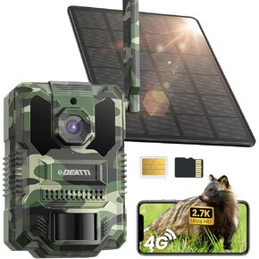 DEATTI 2.7K Cellular Trail Cameras,Game Cameras with 64GB SD Card,No WiFi Needed,Unlimited Data Plan,0.2s Trigger Time for Wildlife Deer Monitoring Trail Cam in Saudi Arabia