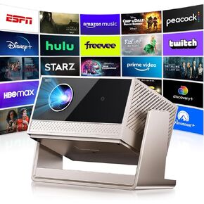 Smart 4K Projector with WiFi and Bluetooth - Portable Movie Projector with Stand,1000 ANSI Lumens, 4K Support, Native 1080p, AI Image, Built in Apps, Short Throw Proyector in Saudi Arabia