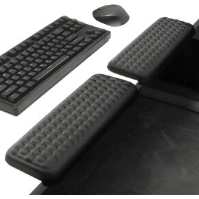 L-Shaped Desk Elbow Pad, 2-Pack Memory Foam Edge Cushion with Non-Slip Base, Ergonomic Wrist Rest Arm Support for Office and Gaming, 11.8 x 3.9 Inches, Black in Kuwait