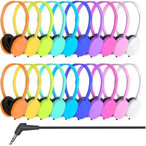 Classroom Headphones Bulk 25 Pack for Students School Kids, Wholesale Wired Earphones Class Set for Children Toddler Teens Boys Girls and Adult 3.5mm Plug (Mixed, 25 Pack) in Saudi Arabia
