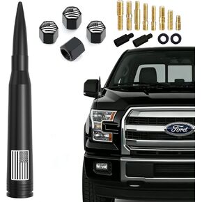 American Flag Truck Car Bullet Antenna with Tire Valve Caps Universal for Dodge Ram GMC Sierra Chevy Silverado 1500 2500 3500 HD Ford F150 F250 F350 Super Duty Raptor Bronco Accessories Black in Saudi Arabia